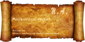 Malkovics Antal névjegykártya