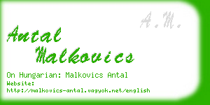 antal malkovics business card